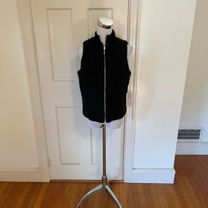 Joie Cable Knit Reversible Zip Up Vest Small Read